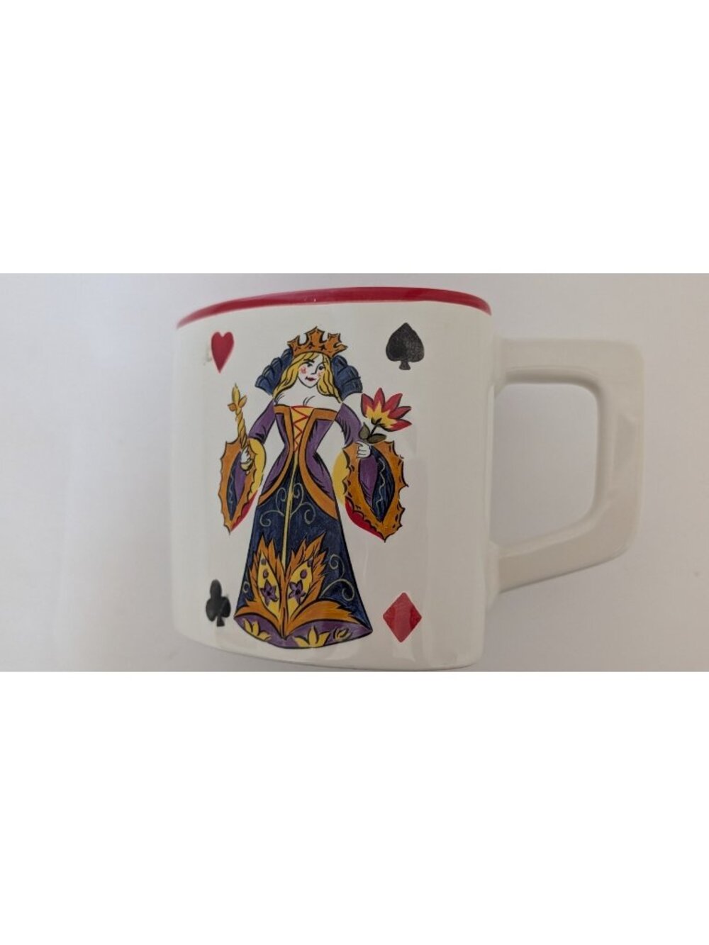 Vintage Queen of Hearts Poker Deck of Cards Red Heart Mug Cup Target Home Vegas